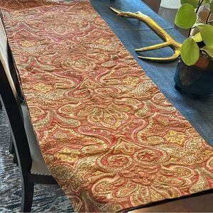 Pottery Barn Paisley Table Runner Decor 18”x108”